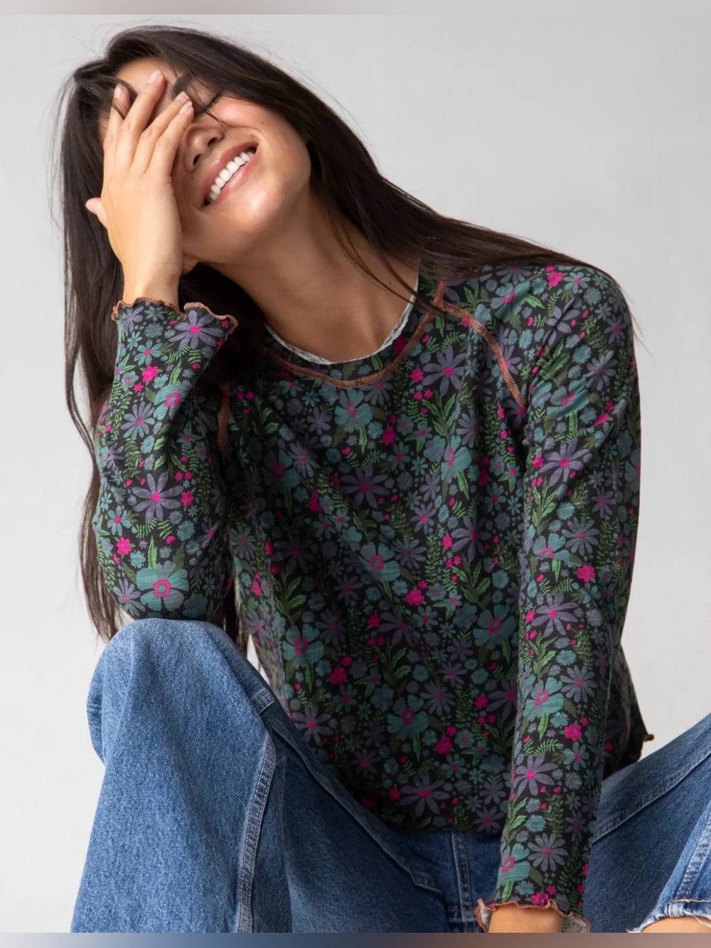 Natural Life Lily Cotton Long Sleeve Tee Shirt - Picture 2 of 6